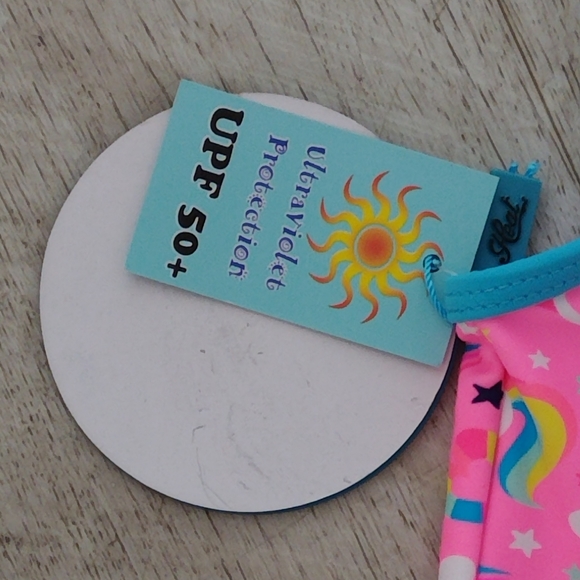 NWT Heat Girls Unicorn Rainbow Ice Cream UPF 50+ Protection Bikini Swimsuit - Picture 5 of 6